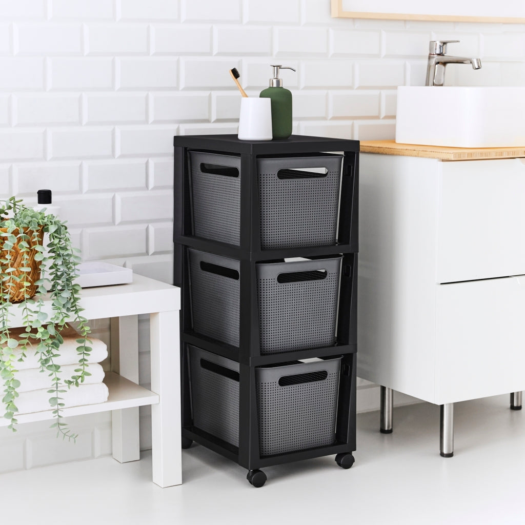 Rotho Tower Brisen Design Ladekast 3X16L Met Wielen Antraciet