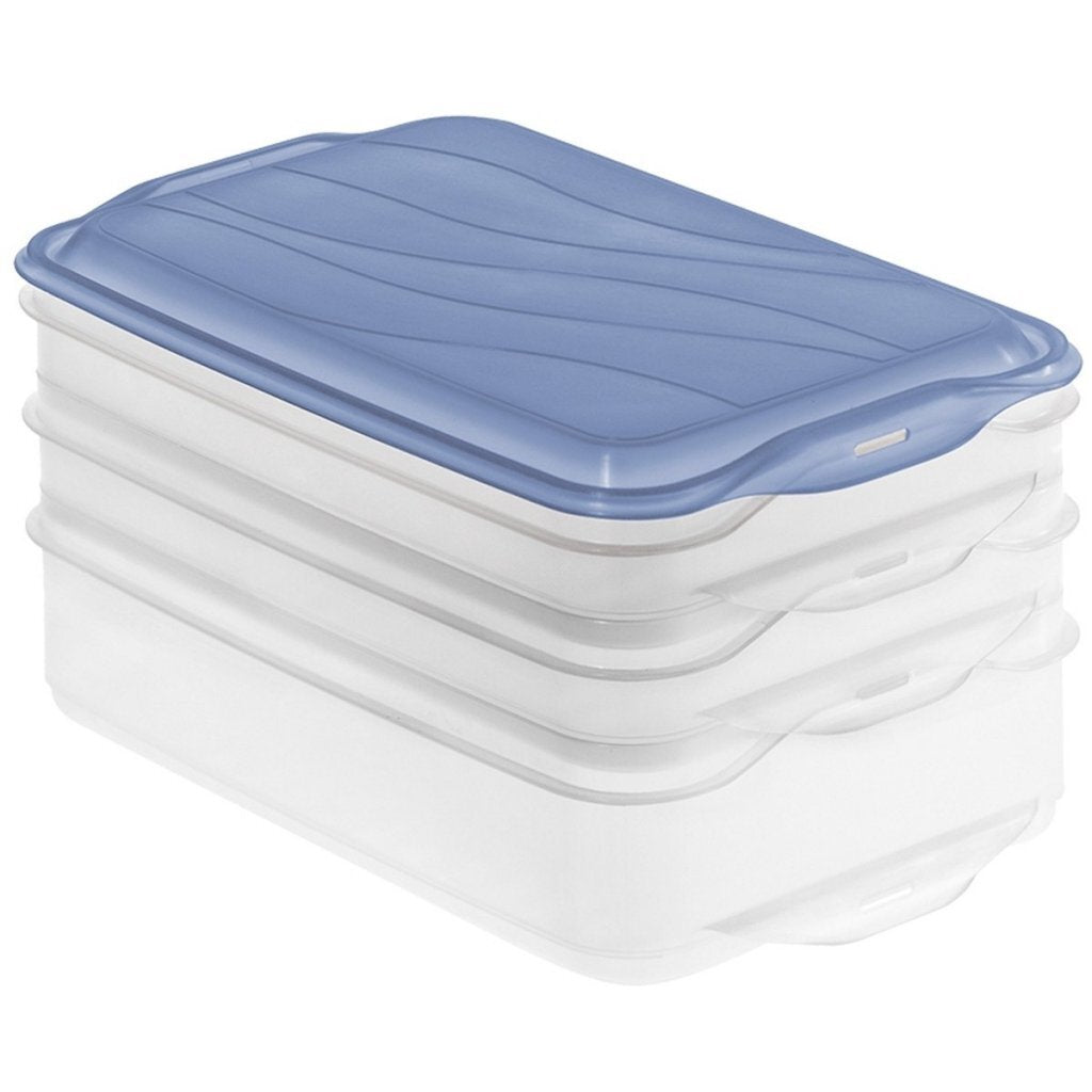 Rotho Rondo Vleeswarendoos 2X0.75L 1X1.35L Horizon Blauw/Transparant