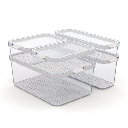 Rotho Cauma Set Koelkastorganizer 4.65L + 2L + 1.15L + 2X 1.2L Transparant