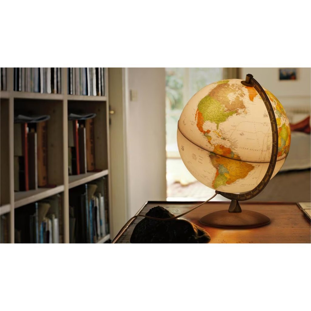 Kangaro Antiquus Nr-0330Anan-Nr Wereldbol 30 Cm + Led-Verlichting