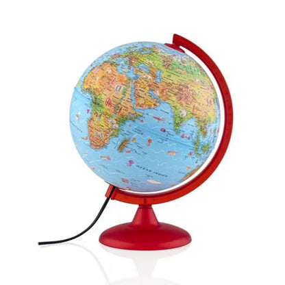 Kangaro Nova Rico Nr-0325Zozo-Fr Zoo Kinderwereldbol Franstalig 25 Cm + Led-Verlichting