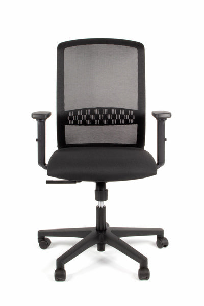 Linea Fabbrica Tekna 01 Zwart/Zwart Bureaustoel Met 2D Armleuning
