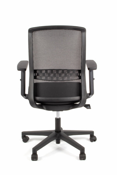 Linea Fabbrica Tekna 01 Zwart/Zwart Bureaustoel Met 2D Armleuning