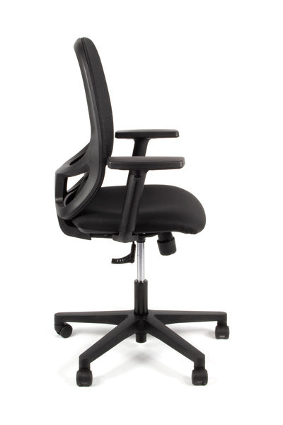 Linea Fabbrica Grace 01 Zwart/Zwart Bureaustoel Met 1D Armleuning