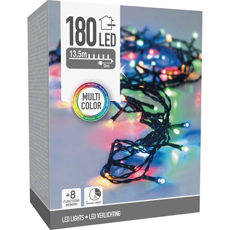 Kerstverlichting 180 Led- 13.5M - Multicolor - Timer - Lichtfuncties - Geheugen - Buiten