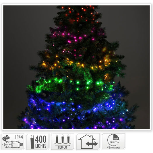 Clusterverlichting Multikleuren Mix - 8M - 400 Led