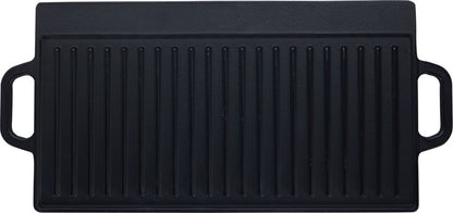 Grillplaat Voor De Bbq - Gietijzer - Dubbelzijdig - Geribbeld En Gladde Kant