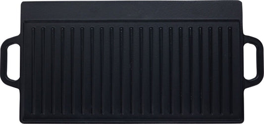 Grillplaat Voor De Bbq - Gietijzer - Dubbelzijdig - Geribbeld En Gladde Kant