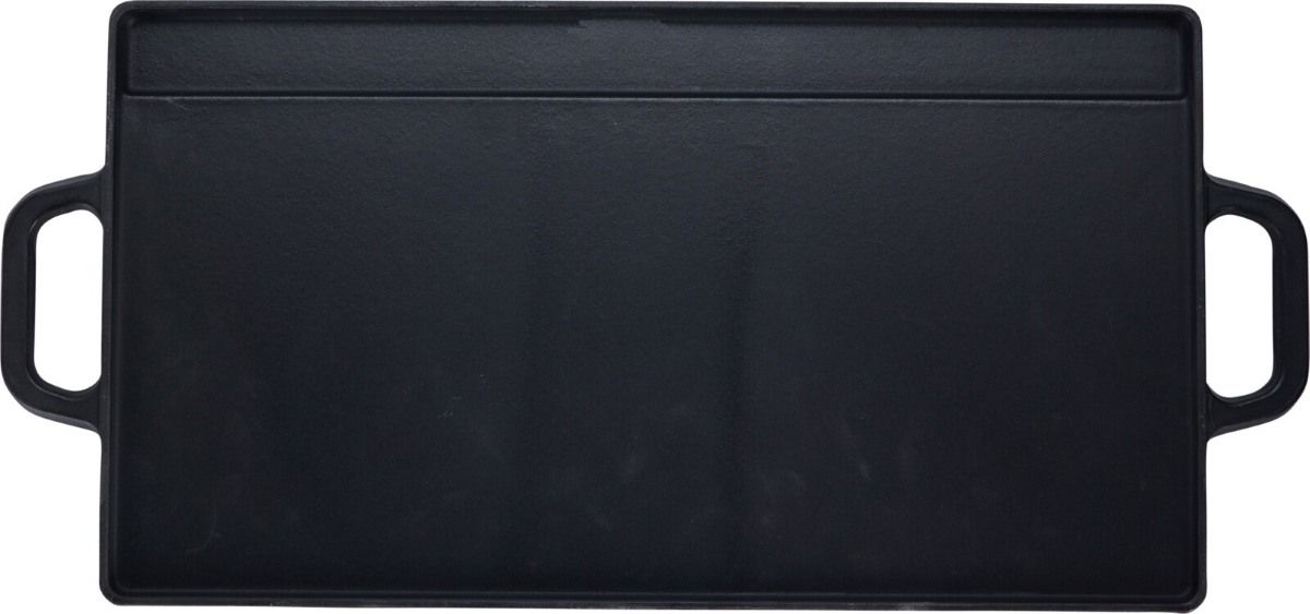 Grillplaat Voor De Bbq - Gietijzer - Dubbelzijdig - Geribbeld En Gladde Kant