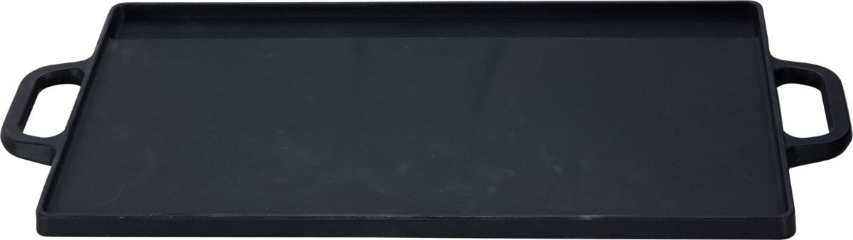 Grillplaat Voor De Bbq - Gietijzer - Dubbelzijdig - Geribbeld En Gladde Kant