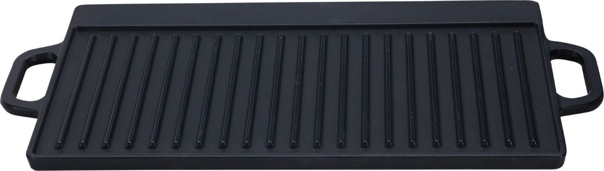 Grillplaat Voor De Bbq - Gietijzer - Dubbelzijdig - Geribbeld En Gladde Kant