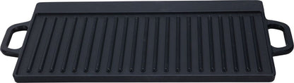 Grillplaat Voor De Bbq - Gietijzer - Dubbelzijdig - Geribbeld En Gladde Kant