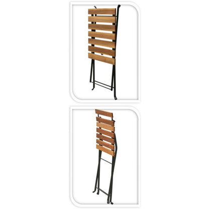 Ambiance Bistroset - Teaklook - Inklapbaar - Metaal - Hout
