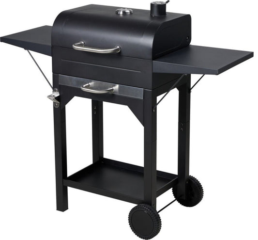Houtskool Bbq - Mat Zwart - Verrijdbaar