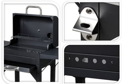 Houtskool Bbq - Mat Zwart - Verrijdbaar