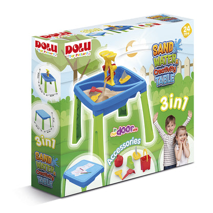 Dolu Zand-Watertafel + Accessoires Blauw/Groen