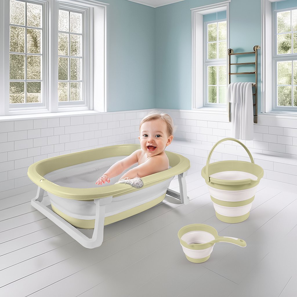 Dolu Baby Badset 3-Delig Pastelgroen/Wit