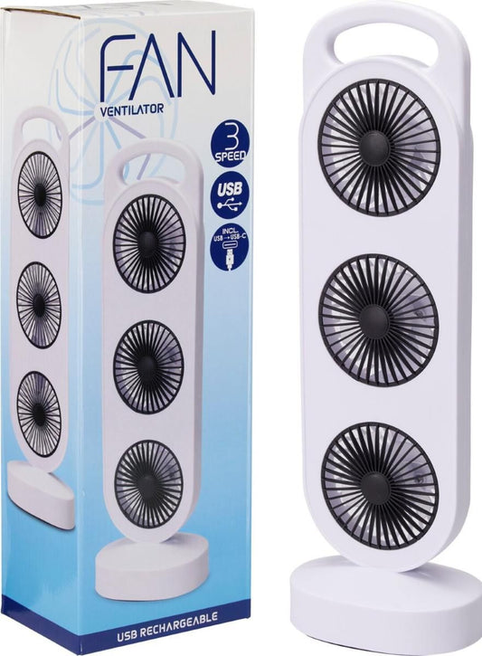 Tafelventilator - Kolom - Oplaadbaar - Usb