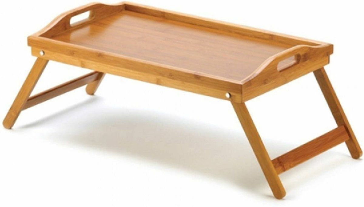Ceruzo Ontbijt Dienblad - Bamboe Bedtafel - Inklapbaar - 50X30 Cm