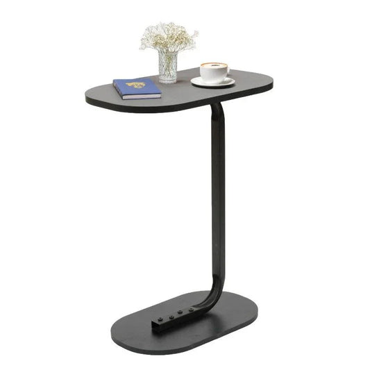 Ceruzo Bijzettafel - Zwart - Banktafel - Metaal Met Hout - 45X28X60 Cm