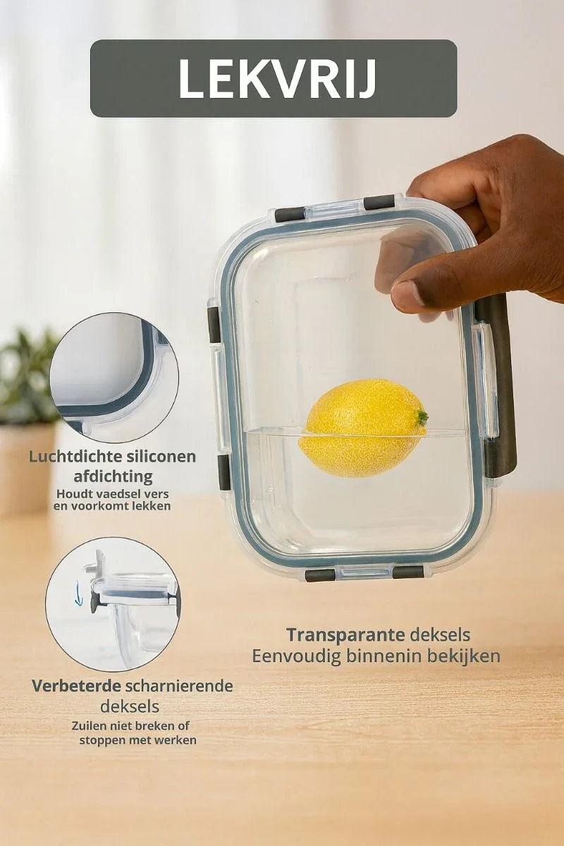 Ceruzo Meal Prep Bakjes - 10 Stuks Vershoudbakjes - Glas