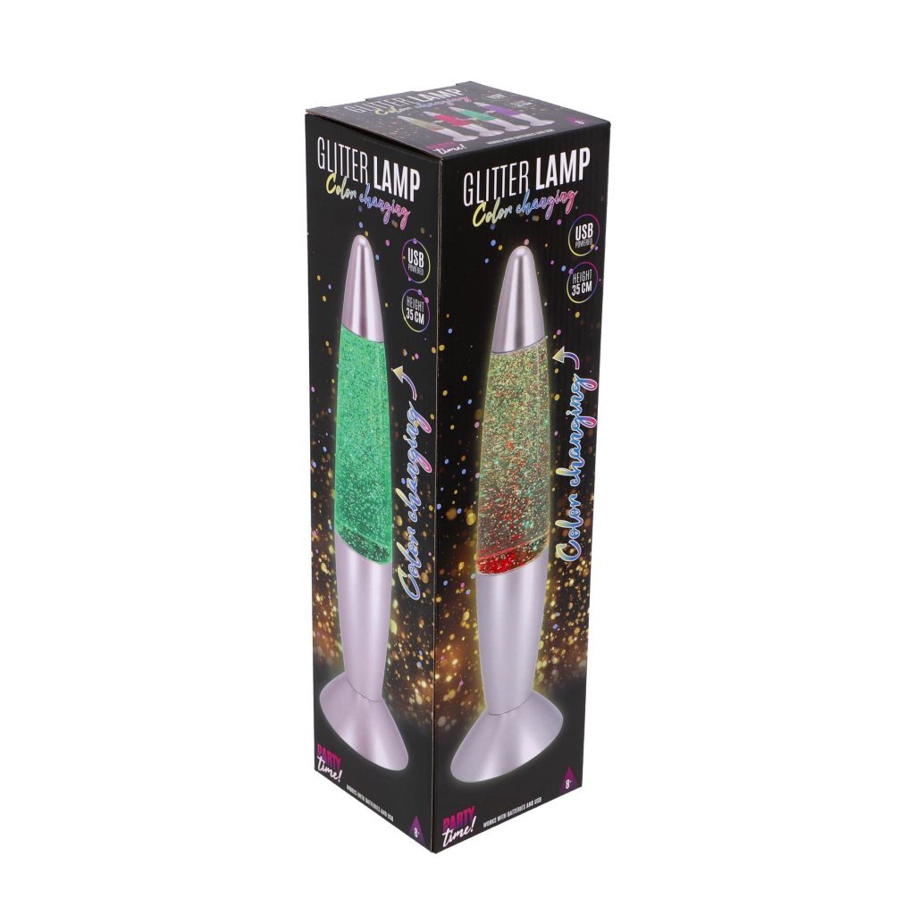 Overige Merken Party Time Led Glitterlamp 35 Cm Color Changing/Zilver
