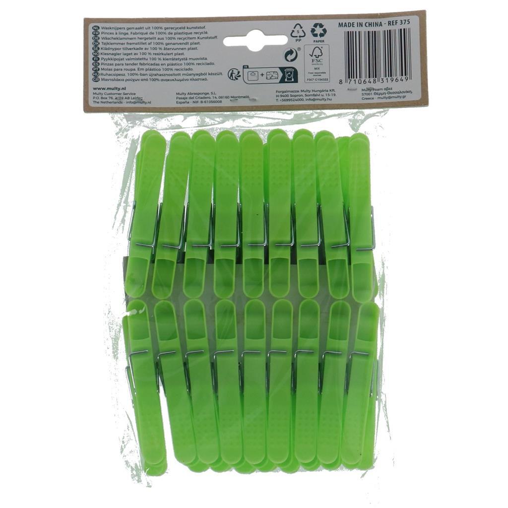 Multy Eco Gerecyclede Wasknijpers 36 Stuks Groen