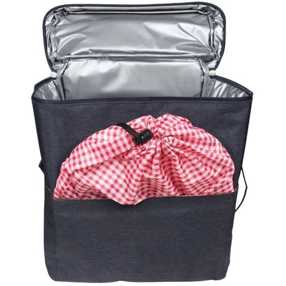 Toppoint Fietstas Met Picknick Set 26X13X34 Cm Donkerblauw