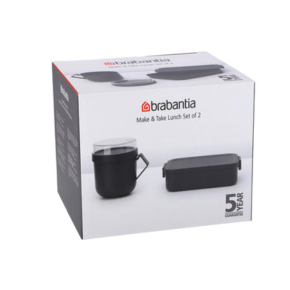 Brabantia Make & Take Lunchset 2-Delig Donkergrijs