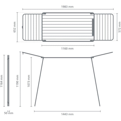 Brabantia Hangon Too Droogrek 22 M Drooglengte Mat Zwart