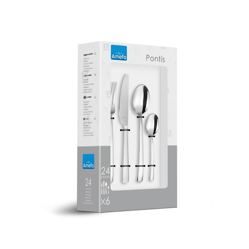 Amefa Pontis Bestekset 24-Delig Zilver/Rvs