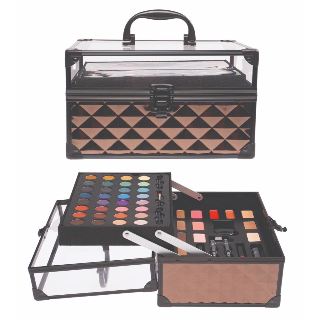 Casuelle Make-Up Koffer Zwart/Bruin/Transparant