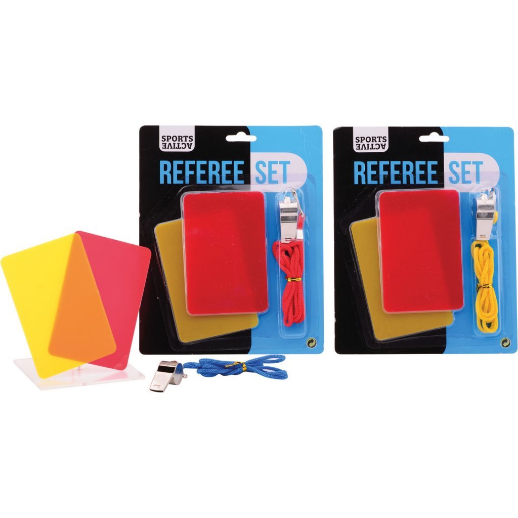 Basic Sports Active Metalen Scheidsrechtersfluitje Met 2 Kaarten