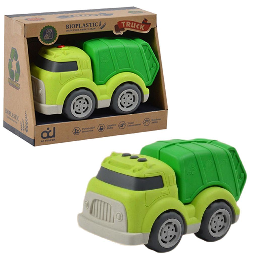 Overige Merken Bioplastic Vuilniswagen 18 Cm Groen