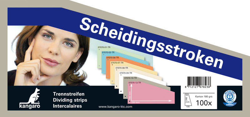 Kangaro 07070-10-Tr Scheidingsstrook 2-Gaats Trapezium 180Gr Rc Grijs