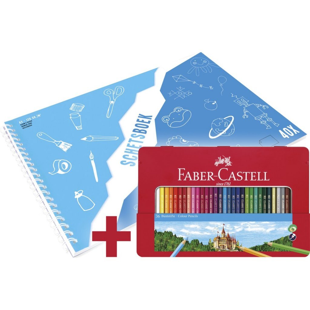 Faber Castell Fc-115886-A Kleurpotloden 36 Stuks + A3 Kangaro Schetsboek