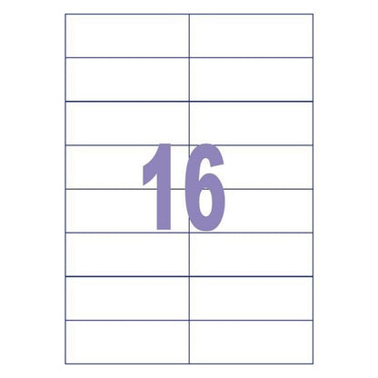 Kangaro K-10537-25 Etiket Ilk 10.5X3.7 Cm 25 Vel 16 Etiketten Per Vel