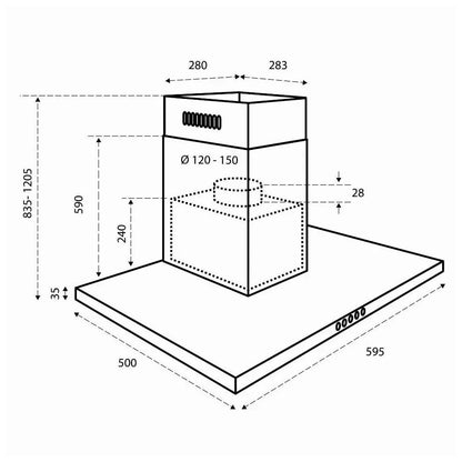 Inventum Akb6000Zwa Afzuigkap Rvs/Zwart