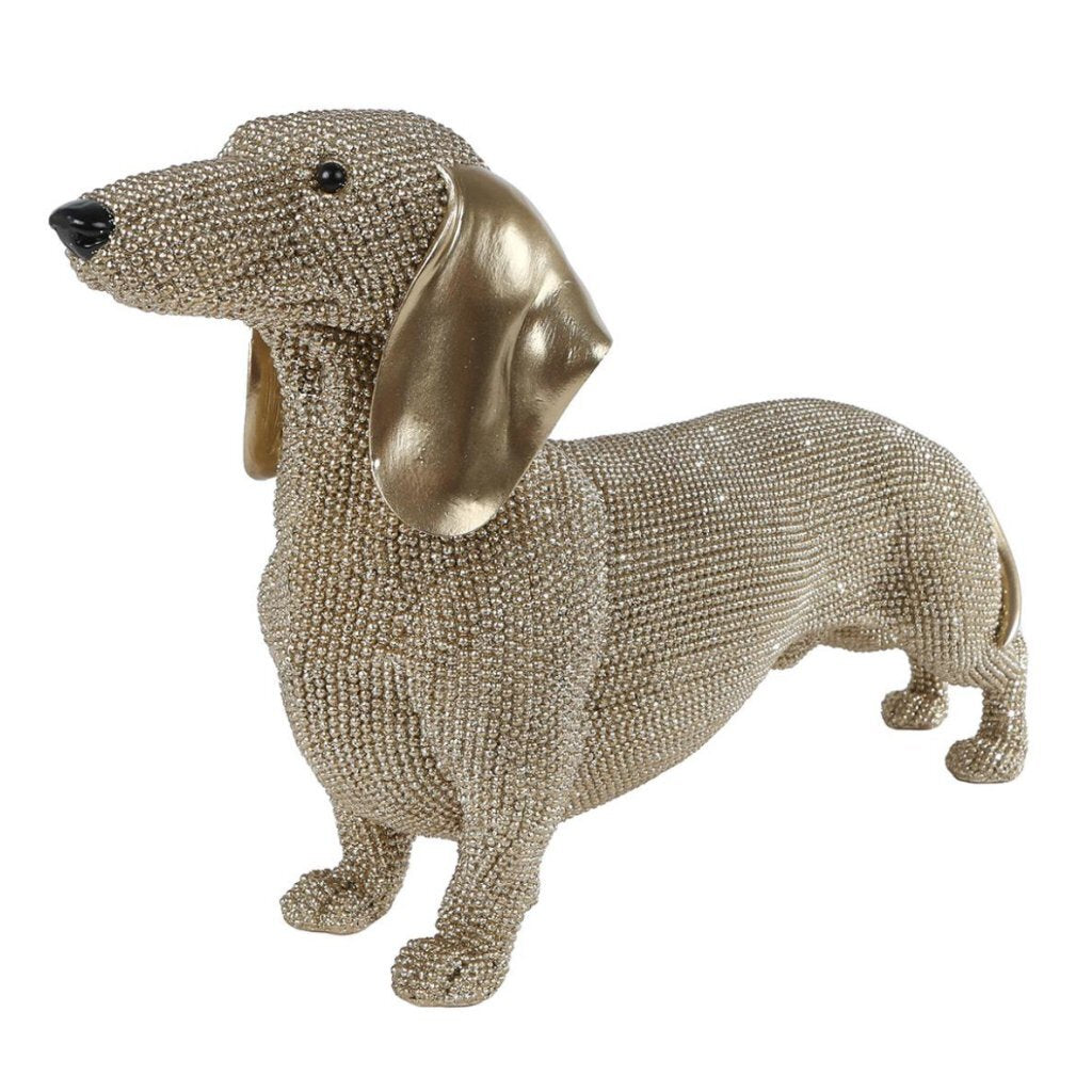 Overige Merken Sculptuur Tekkel 39.5X12X22 Cm Glitter/Goud