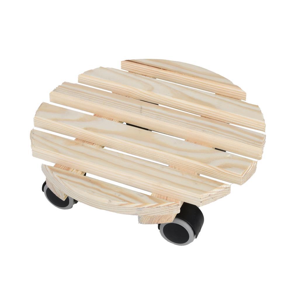 Esschert Design Ronde Houten Plantentrolley 28.7X28.8X8.3 Cm