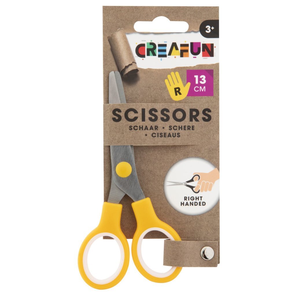 Creafun Schaar Rechtshandig 13 Cm Geel/Rood Assorti
