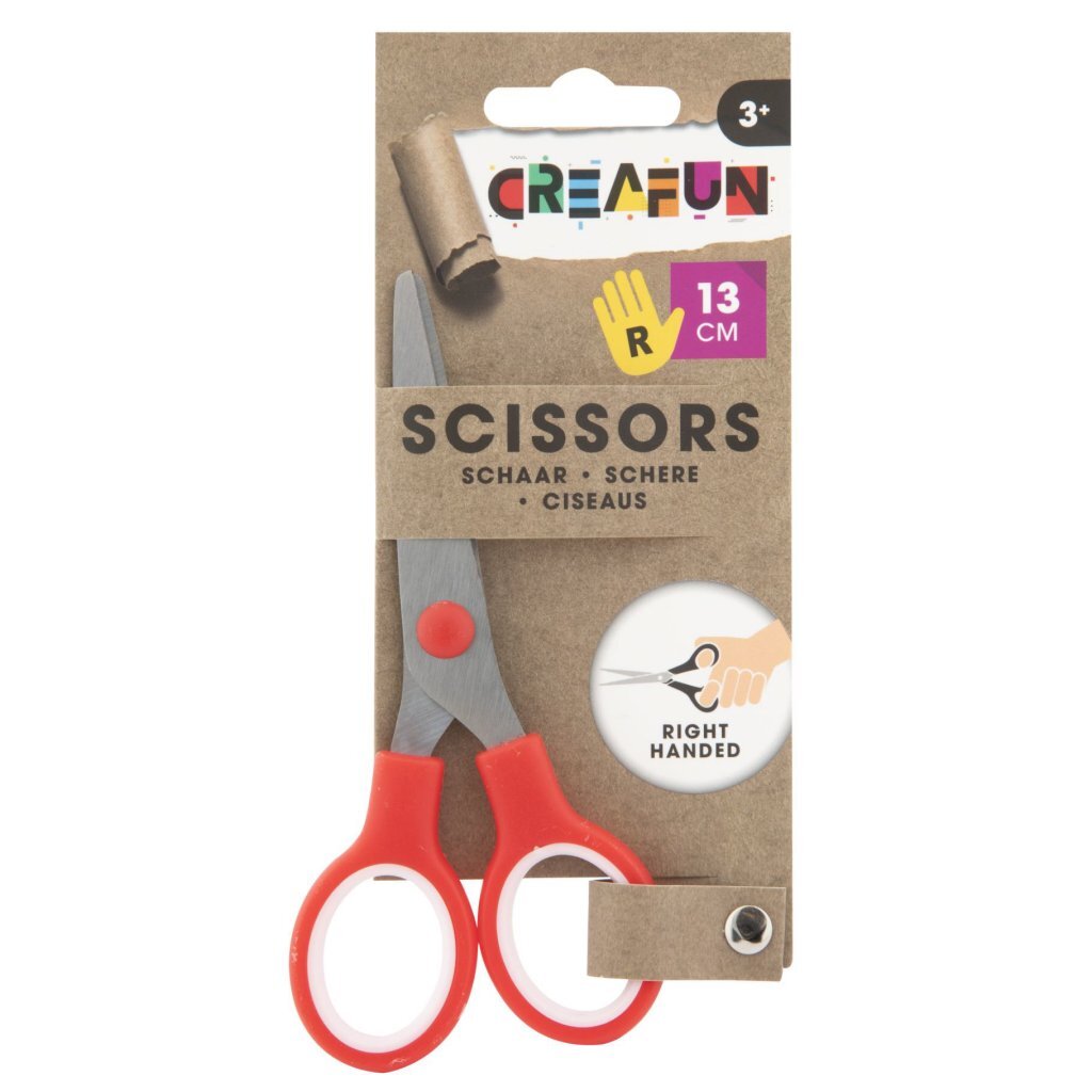 Creafun Schaar Rechtshandig 13 Cm Geel/Rood Assorti
