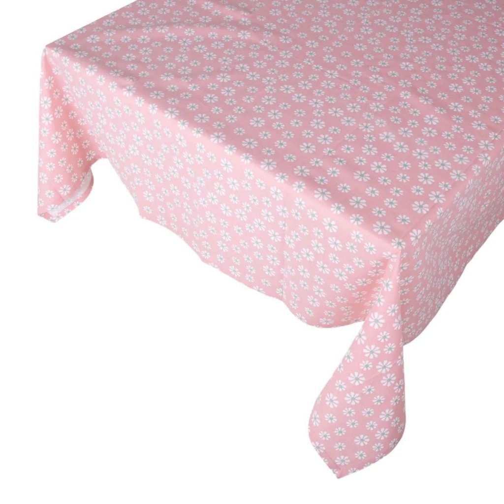 Linen&More Linen&Amp;More Daisy Flowers Tafelkleed 140X250 Cm Roze/Katoen