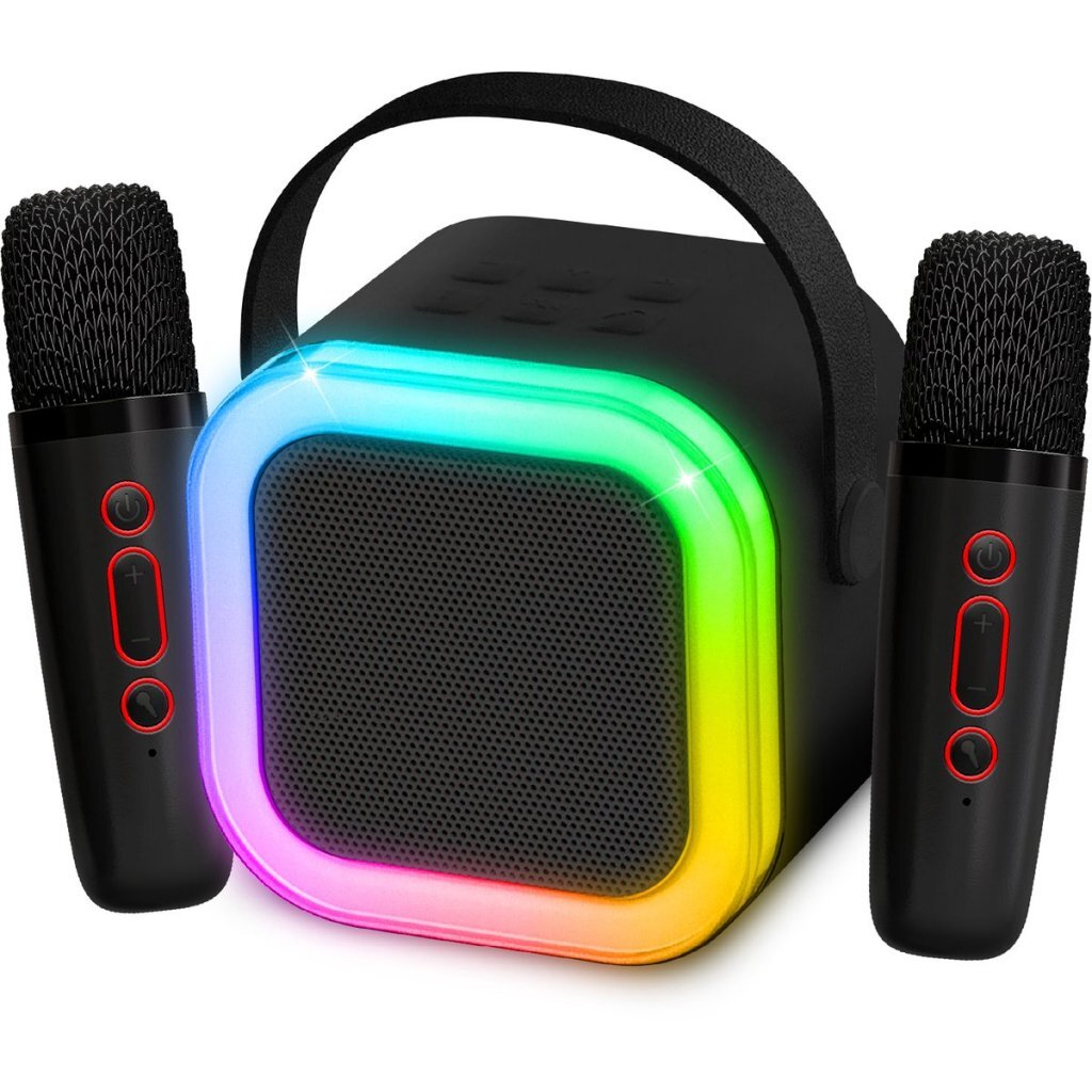 Overige Merken Karaoke Set + Rgb Led Verlichting 13X8X14 Cm Zwart