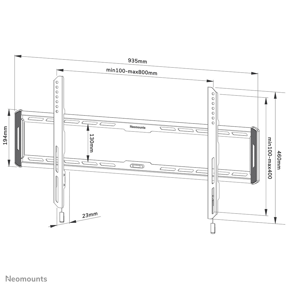 Neomounts Wl30-550Bl18 Vlakke Wandsteun Voor Schermen Tot 86 Inch Zwart
