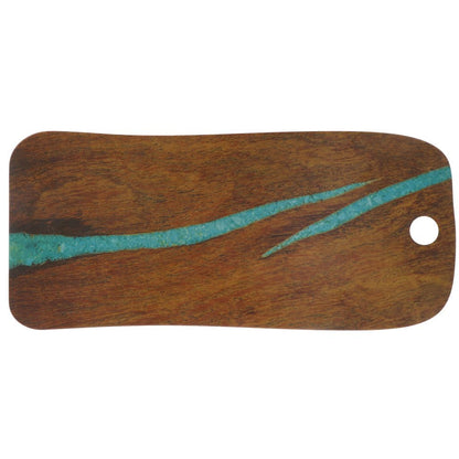 Cheforward Serveerplank 53X20 Cm Turquoise/Kersenhout-Look