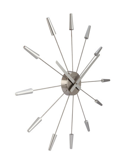 Nextime Ne-2610Zi Wandklok Dia. 58 Cm, Metaal, Zilver, 'Plug Inn'