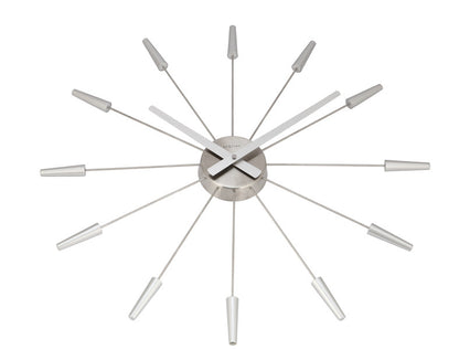 Nextime Ne-2610Zi Wandklok Dia. 58 Cm, Metaal, Zilver, 'Plug Inn'