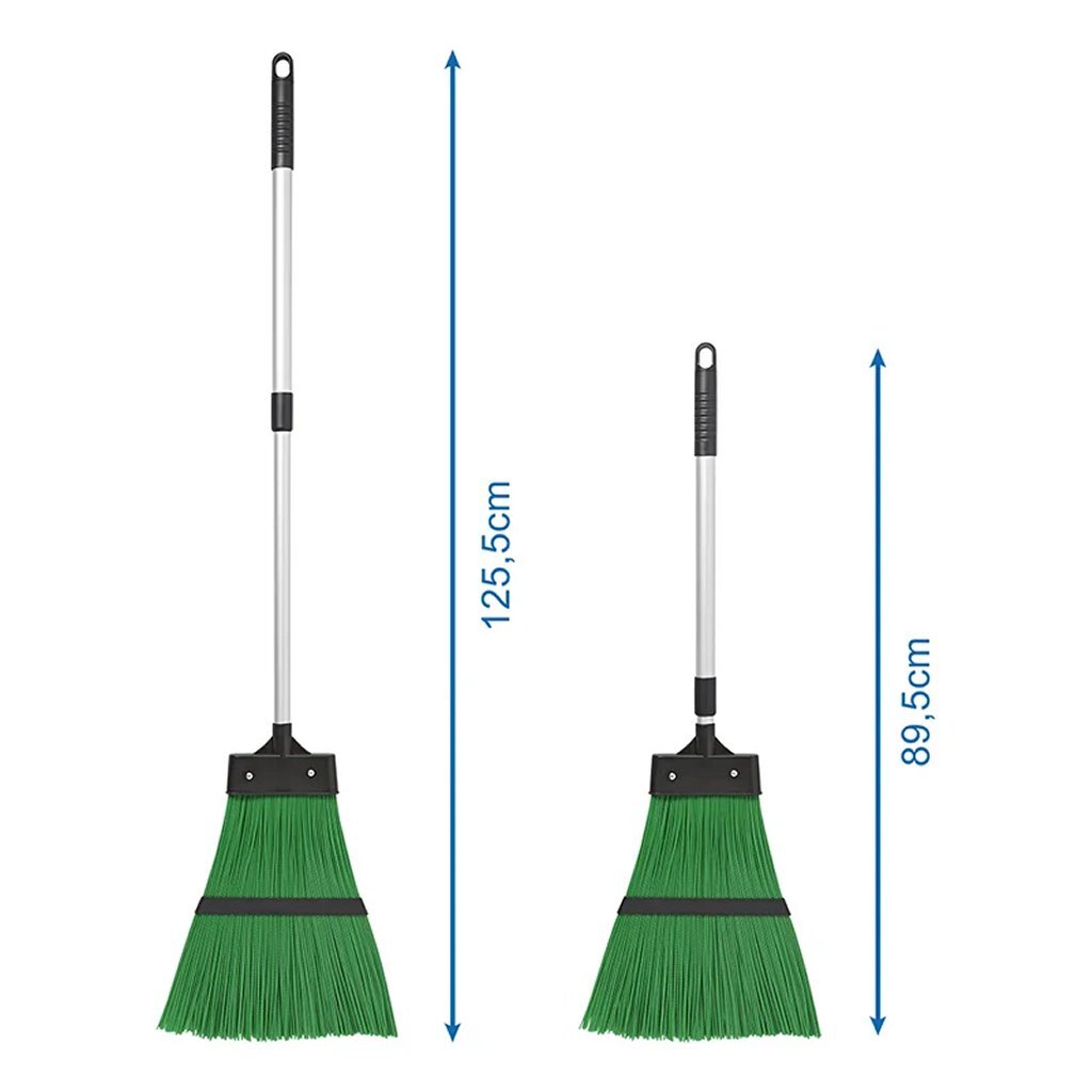 Proplus Nylon Bezem Met Telescopische Steel 89.5-125.5 Cm Groen/Zwart/Grijs