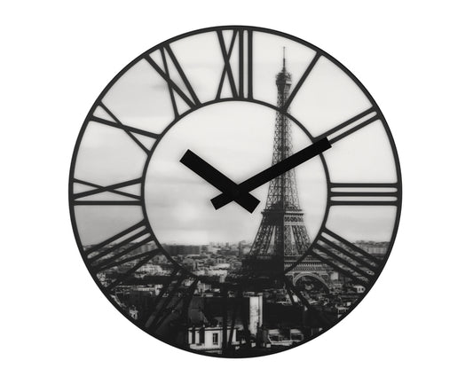 Nextime Ne-3004 Wandklok Dia. 39 Cm, Plastic, 3D, Grijs, 'La Ville'